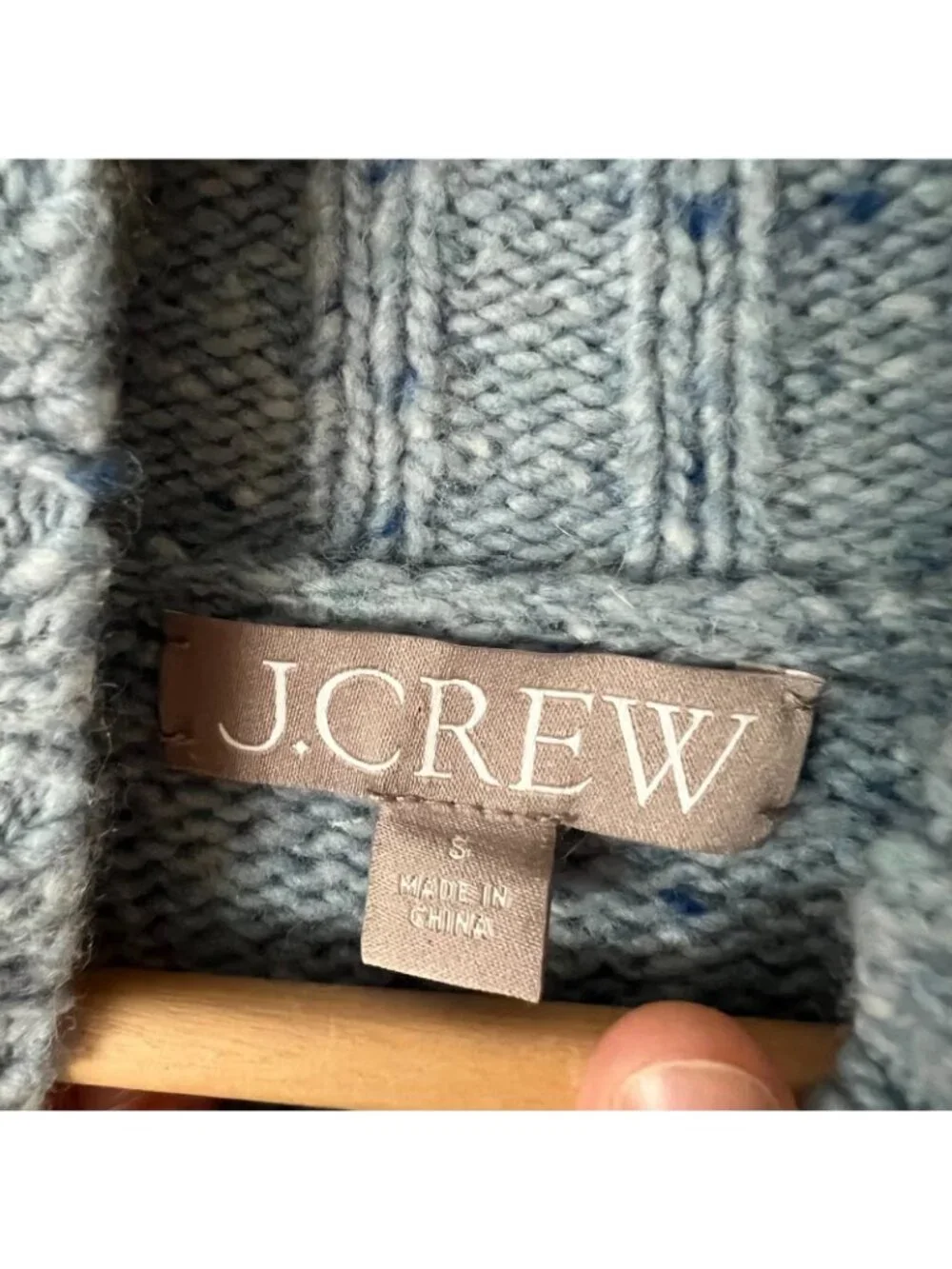 J. Crew Relaxed Turtleneck Sweater Blue Donegal Wool Blend Women's Size Small